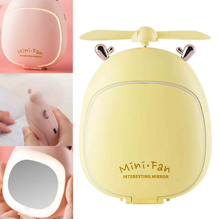 Small Personal Handheld Table Fan Desk Fan Hand Held Fan Fawn Beauty Mirror Fan USB Charging Mini Handheld Fan LED Light Portable Small Fan for Travel Office Room Household
Small Personal Handheld Table Fan Desk Fan Hand Held Fan Fawn Beauty Mirror Fan USB Charging Mini Handheld Fan LED Light Portable Small Fan for Travel Office Room Household