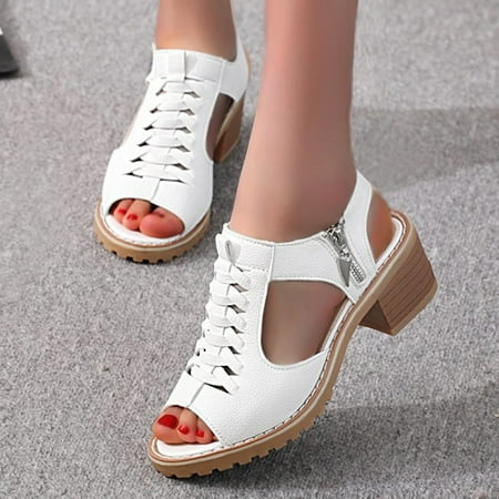 PhoneSoap New Roman Women s Sandals With Thick Heel And Hollow Middle Heel In Summer White
PhoneSoap New Roman Women s Sandals With Thick Heel And Hollow Middle Heel In Summer White
