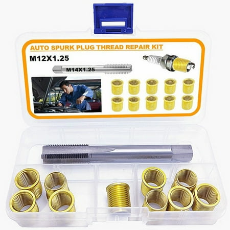 GLFILL Thread Hole Repair Tools Metal M12 X 1.25 Inserts X 1.25 Tap 14mm