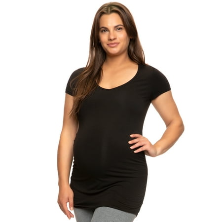 Felina | Cotton Modal Maternity V-Neck Tee with Side Shirring (Black Small)
Felina | Cotton Modal Maternity V-Neck Tee with Side Shirring (Black Small)