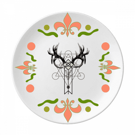 Lines Depict Mystery Horn Flower Ceramics Plate Tableware Dinner Dish