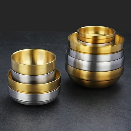 Grofry Small Dish Double Layers Insulation Stainless Steel Korean Style Anti-scalding Kimchi Bowl Saucer Kitchen Supplies Golden S
Grofry Small Dish Double Layers Insulation Stainless Steel Korean Style Anti-scalding Kimchi Bowl Saucer Kitchen Supplies Golden S