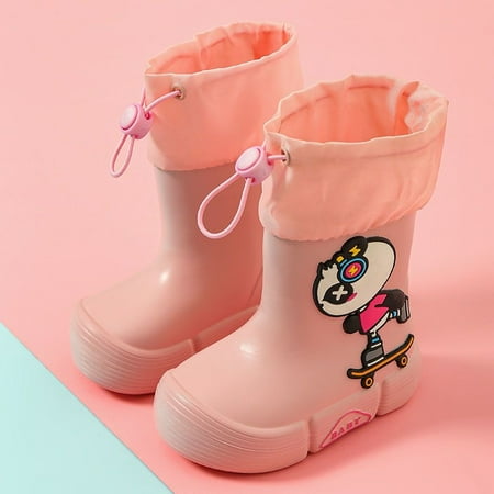 JIAGEYA Boys Girls EVA Drawstring Rain Boots Cartoon Dinosaur Pig Design Waterproof Soft Sole Anti Slip High Top Shoes For Rainy Weather
JIAGEYA Boys Girls EVA Drawstring Rain Boots Cartoon Dinosaur Pig Design Waterproof Soft Sole Anti Slip High Top Shoes For Rainy Weather