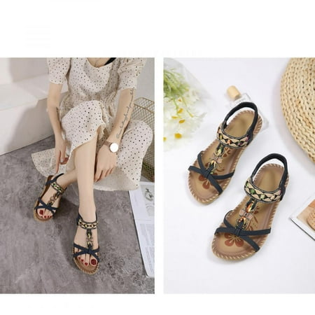 Homedles Sandals for Women- Bohemian Flat Flower Rhinestone Sandals Outer Beach Sandals Blue 38
Homedles Sandals for Women- Bohemian Flat Flower Rhinestone Sandals Outer Beach Sandals Blue 38
