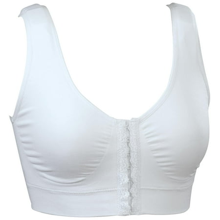 Adjustable Seamless Front Hook Comfort Bra Front Hook Closure Wide Comfort Straps - Large White
Adjustable Seamless Front Hook Comfort Bra Front Hook Closure Wide Comfort Straps - Large White