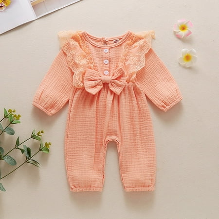Tejiojio Girls and Toddlers Soft Cotton Clearance Toddler Baby Girls Cotton Long Sleeve Lace Bow Solid Color Comfortable Jumpsuit Romper
Tejiojio Girls and Toddlers Soft Cotton Clearance Toddler Baby Girls Cotton Long Sleeve Lace Bow Solid Color Comfortable Jumpsuit Romper