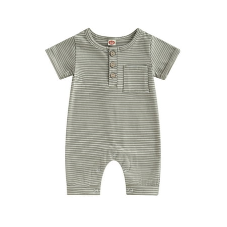 Infant Baby Boys Girls Romper Stripe Short Sleeve Crew Neck Buttons Jumpsuits Summer Casual Clothes Newborn Bodysuits
Infant Baby Boys Girls Romper Stripe Short Sleeve Crew Neck Buttons Jumpsuits Summer Casual Clothes Newborn Bodysuits