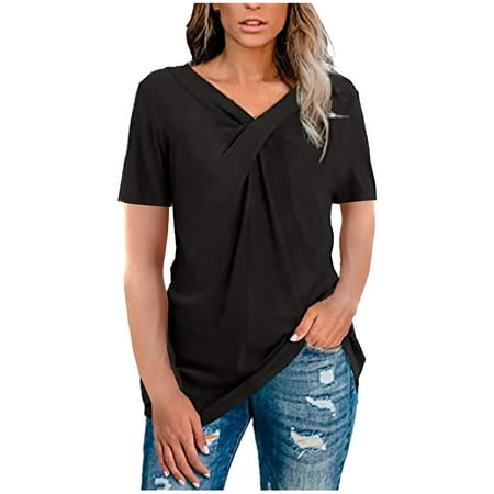 KEJIG Bustier Tops For Women Women Fashion V-Neck Short Sleeve Solid Long T-shirt Blouse Ladies Tops
KEJIG Bustier Tops For Women Women Fashion V-Neck Short Sleeve Solid Long T-shirt Blouse Ladies Tops