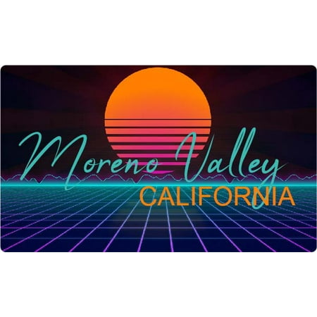 Moreno Valley California 4 X 2.25-Inch Fridge Magnet Retro Neon Design