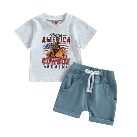 Toddler Baby Boy Clothes Summer Short Sleeve T Shirts Top 6M 12M 18M 24M 3Y Shorts Western 4th of July Baby Boy Outfit
Toddler Baby Boy Clothes Summer Short Sleeve T Shirts Top 6M 12M 18M 24M 3Y Shorts Western 4th of July Baby Boy Outfit