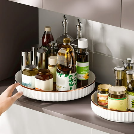 YUNx Storage Shelf 360-Degree Rotation Raised Guardrail Rounded Corner Easy Access Sturdy Base Storage Organizer Kitchen Gadget
YUNx Storage Shelf 360-Degree Rotation Raised Guardrail Rounded Corner Easy Access Sturdy Base Storage Organizer Kitchen Gadget