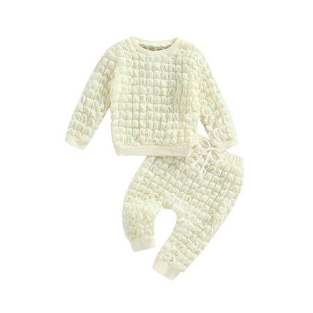 Autumn Winter Baby Girls Boys Outfits Textured Crew Neck Long Sleeve Sweatshirts Tops+Casual Pants 2Pcs Clothes Set
Autumn Winter Baby Girls Boys Outfits Textured Crew Neck Long Sleeve Sweatshirts Tops+Casual Pants 2Pcs Clothes Set