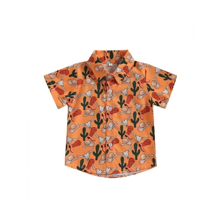 Diconna Western Baby Boy Clothes Button Down Short Sleeve Shirt Tops Cow Print Summer Clothes Orange 18-24 Months
Diconna Western Baby Boy Clothes Button Down Short Sleeve Shirt Tops Cow Print Summer Clothes Orange 18-24 Months