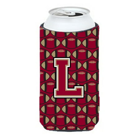 Carolines Treasures CJ1078-LTBC Letter L Football Garnet and Gold Tall Boy Beverage Insulator Hugger Tall Boy