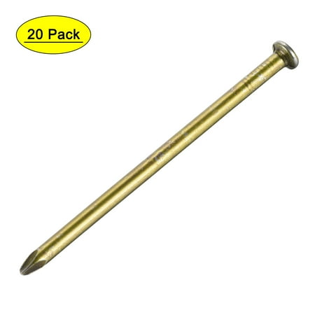 Uxcell 100mm Wall Cement Nail Carbon Steel Electroplating Bronze 20 Pack