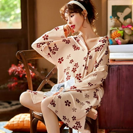 PIKADINGNIS Autumn Winter Cotton Women Sleepwear Shirt Print NightGown Long Sleeve Sleepshirt Cartoon Loose Ladies Nightgown Girl Nightdress
PIKADINGNIS Autumn Winter Cotton Women Sleepwear Shirt Print NightGown Long Sleeve Sleepshirt Cartoon Loose Ladies Nightgown Girl Nightdress