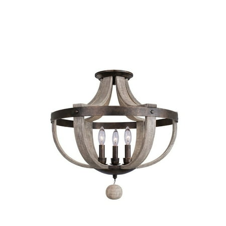 Kalco 506840FG Three Light Semi Flush Mount Harper Florence Gold