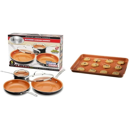 HPJNB 5 Piece Kitchen Cookware Set Original & Ultra Non stick Baking Sheet Large Baking Sheet for Oven Large Cookie Sheet - 17.7\u201D x 12.7\u201D
HPJNB 5 Piece Kitchen Cookware Set Original & Ultra Non stick Baking Sheet Large Baking Sheet for Oven Large Cookie Sheet - 17.7\u201D x 12.7\u201D