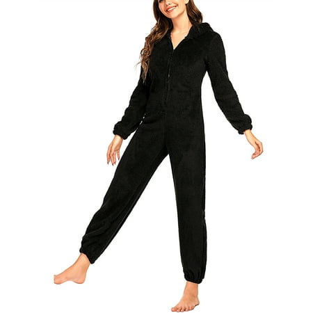 Mubineo Women Thick Plush Sleeping Romper with Bear Ear Hat Long Sleeve Zipper Hooded Jumpsuit for Autumn Winter
Mubineo Women Thick Plush Sleeping Romper with Bear Ear Hat Long Sleeve Zipper Hooded Jumpsuit for Autumn Winter