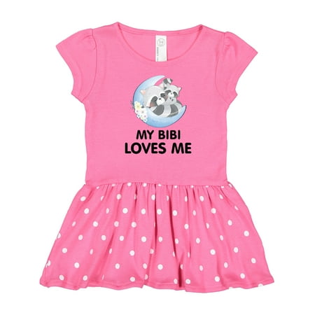 Inktastic Raccoon My Bibi Loves Me Gift Baby Girl Dress