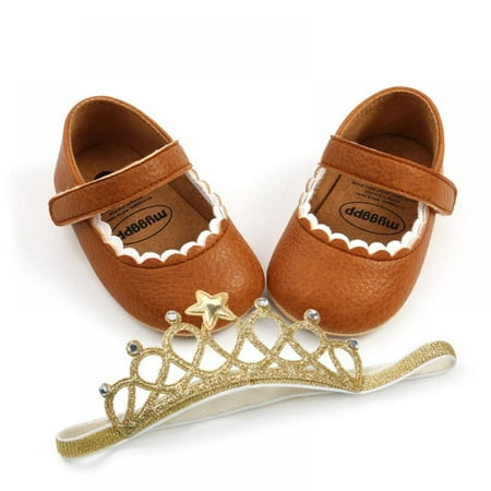 Baby Girls Mary Jane Flats with Bowknot Non-Slip Toddler First Walkers Princess Dress Shoes + Princess Hair Band 0-18Months
Baby Girls Mary Jane Flats with Bowknot Non-Slip Toddler First Walkers Princess Dress Shoes + Princess Hair Band 0-18Months