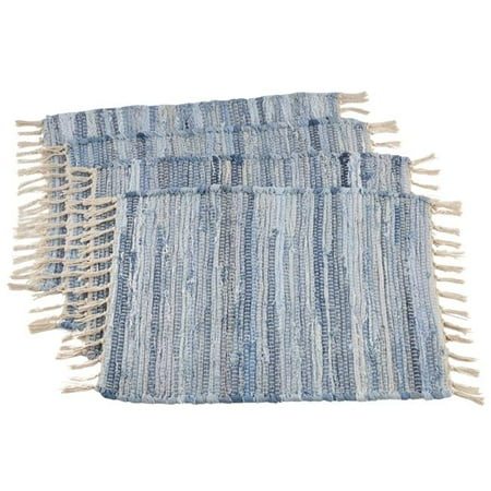 SARO 14 x 20 in. Rectangular Cotton Table Mats with Chindi Design - Denim Set of 4
SARO 14 x 20 in. Rectangular Cotton Table Mats with Chindi Design - Denim Set of 4