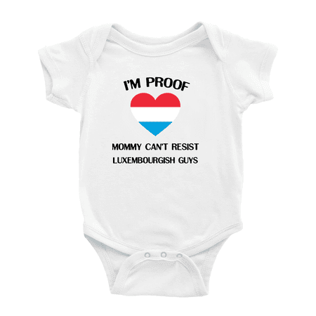 I m Proof Mommy Can t Resist Luxembourgish Guys Cute Baby Bodysuit Romper (White 18-24 Months)
I m Proof Mommy Can t Resist Luxembourgish Guys Cute Baby Bodysuit Romper (White 18-24 Months)