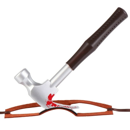 1Pc Pet Halloween Headgear Bloody Hammer Headwear Funny Artificial Hammer Prop