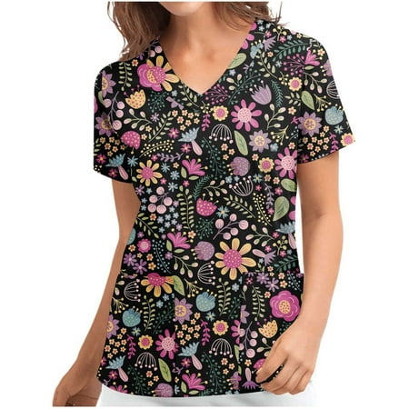 Akklian Summer Savings Clearance Working Uniform For Women Print Short Sleeve V-Neck Scrubs Top Graphic Tees With Pocket
Akklian Summer Savings Clearance Working Uniform For Women Print Short Sleeve V-Neck Scrubs Top Graphic Tees With Pocket