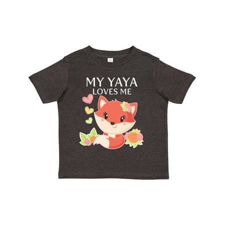 Inktastic My Yaya Loves Me- Little Fox Gift Toddler Boy or Toddler Girl T-Shirt
