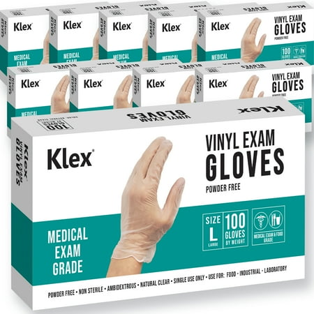 Klex Disposable Heavy Duty Vinyl Gloves Latex Free Powder Free BPA Free Medical Grade Food Safe Disposable Glove Large L 1000 Count
Klex Disposable Heavy Duty Vinyl Gloves Latex Free Powder Free BPA Free Medical Grade Food Safe Disposable Glove Large L 1000 Count
