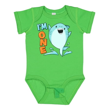 Inktastic I m One- Shark First Birthday Gift Baby Boy or Baby Girl Bodysuit
