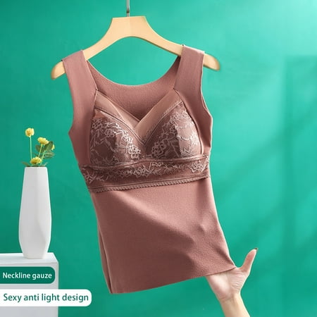 GXSR Women s Shapewear Tank Top Thermal Underwear Tops for Women Fleece Lined Lace V Neck Camisoles with Built-in Bra
GXSR Women s Shapewear Tank Top Thermal Underwear Tops for Women Fleece Lined Lace V Neck Camisoles with Built-in Bra