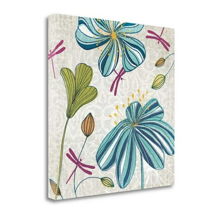 Tangletown Fine Art 'Flowers and Dragonflies' Graphic Art Print on Wrapped Canvas