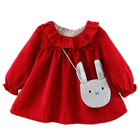 EHTMSAK Newborn Infant Baby Fall Winter Dress for Girls with Bag Sundress Long Sleeve Dresses Wine 0-24M 100/12
EHTMSAK Newborn Infant Baby Fall Winter Dress for Girls with Bag Sundress Long Sleeve Dresses Wine 0-24M 100/12