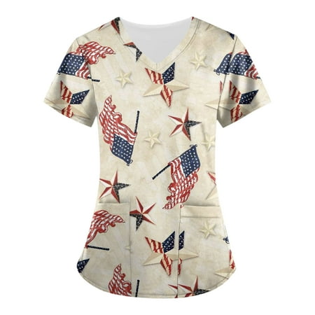 Yubatuo Women Plus Size Scrubs Top with Pockets V-Neck Short Sleeve Printed Work Blouse for Women Beige XL
Yubatuo Women Plus Size Scrubs Top with Pockets V-Neck Short Sleeve Printed Work Blouse for Women Beige XL