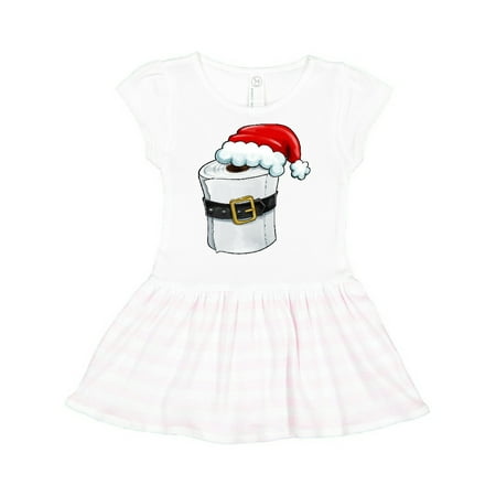 Inktastic Toilet Paper with Santa Hat and Belt Gift Toddler Girl Dress