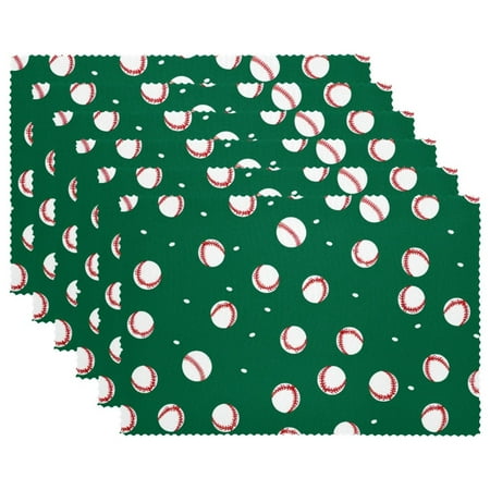 Placemats Set of 1 Washable Place Mats for Dining Table Baseball and Green Background
Placemats Set of 1 Washable Place Mats for Dining Table Baseball and Green Background