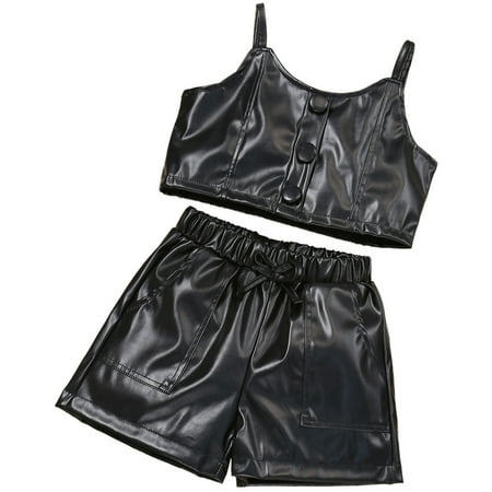 Girls Toddler Clothes Summer Style Trendy Suspenders Leisure Style PU Top + Leather Pants 2PCS Set Outfits Sets Baby Fashion Dailywear Child Clothing
Girls Toddler Clothes Summer Style Trendy Suspenders Leisure Style PU Top + Leather Pants 2PCS Set Outfits Sets Baby Fashion Dailywear Child Clothing
