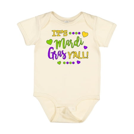 Inktastic Its Mardi Gras Yall with Hearts Gift Baby Boy or Baby Girl Bodysuit