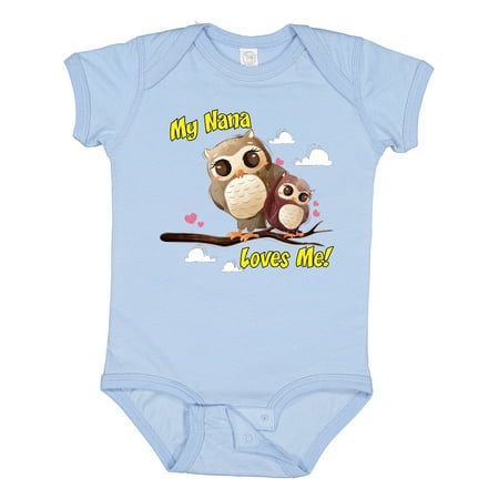 Inktastic My Nana Loves Me Owl Gift Baby Boy or Baby Girl Bodysuit