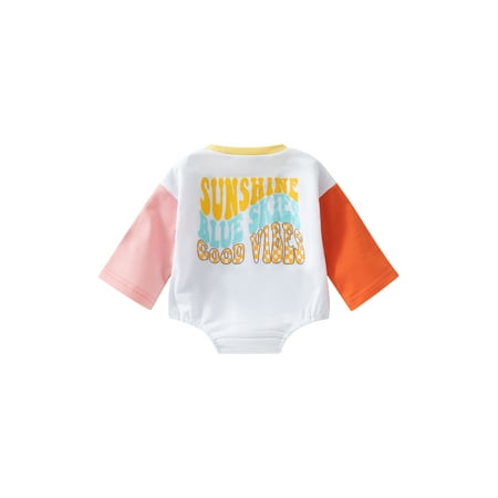 Bagilaanoe Newborn Baby Girl Boy Romper Sweatshirt Long Sleeve Bodysuit Letter Print Contrast Color Pullover 6M 12M 18M 24M Infant Casual Tee Tops
Bagilaanoe Newborn Baby Girl Boy Romper Sweatshirt Long Sleeve Bodysuit Letter Print Contrast Color Pullover 6M 12M 18M 24M Infant Casual Tee Tops