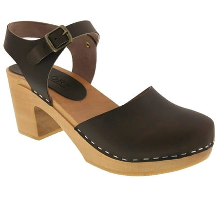 BJORK MARGARETA Swedish Wood Clog Sandals in Oiled Leather 
BJORK MARGARETA Swedish Wood Clog Sandals in Oiled Leather
