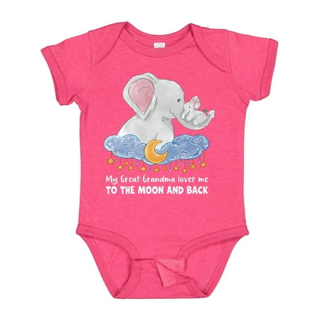 Inktastic My Great Grandma Loves Me to the Moon and Back Elephant Gift Baby Boy or Baby Girl Bodysuit
Inktastic My Great Grandma Loves Me to the Moon and Back Elephant Gift Baby Boy or Baby Girl Bodysuit