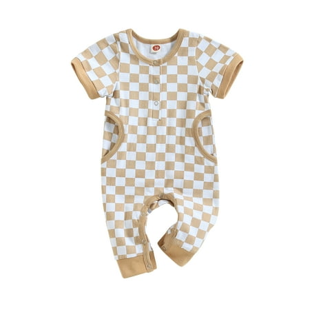 Bagilaanoe Newborn Baby Boys Summer Jumpsuit Checkerboard Print Short Sleeve Bodysuit 3M 6M 12M 18M Infant One Piece Romper
Bagilaanoe Newborn Baby Boys Summer Jumpsuit Checkerboard Print Short Sleeve Bodysuit 3M 6M 12M 18M Infant One Piece Romper