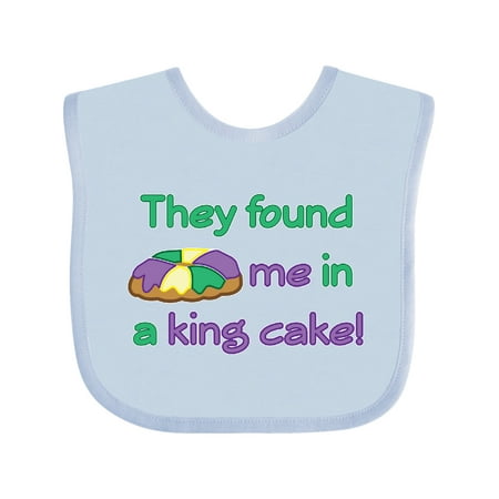 Inktastic They Found Me in a King Cake Gift Baby Boy or Baby Girl Bib