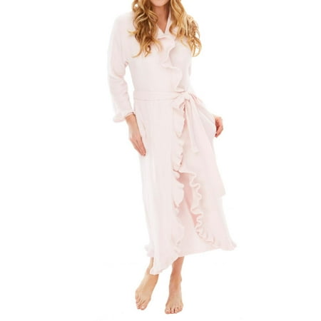 Women s Softies by Paddi Murphy 5700 Ruffle Robe (Pink S)