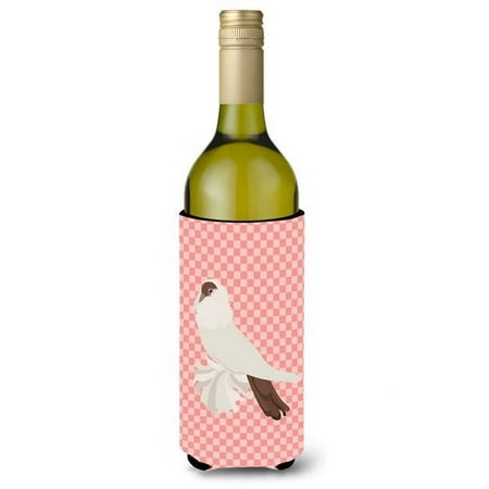 German Helmet Pigeon Pink Check Wine Bottle Beverge Insulator Hugger