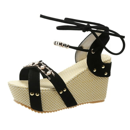 Sandals Women Fashion Spring And Summer Women Sandals Super High Heeled Wedge Heel Thick Bottom Fish Mouth Lace Up Pearl Rhinestone Casual Style
Sandals Women Fashion Spring And Summer Women Sandals Super High Heeled Wedge Heel Thick Bottom Fish Mouth Lace Up Pearl Rhinestone Casual Style