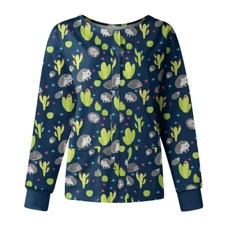 Pattern Printed Working Uniform Lady Womens Multicolor Prints O Neck Long Sleeve Pockets Loose Tops Shirt Scrubs Uniform Nurses
Pattern Printed Working Uniform Lady Womens Multicolor Prints O Neck Long Sleeve Pockets Loose Tops Shirt Scrubs Uniform Nurses